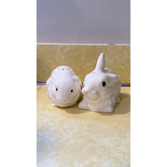 Vintage Ceramic Rabbit & Guinea Pig Salt & Pepper Shakers - Picture 3 of 9